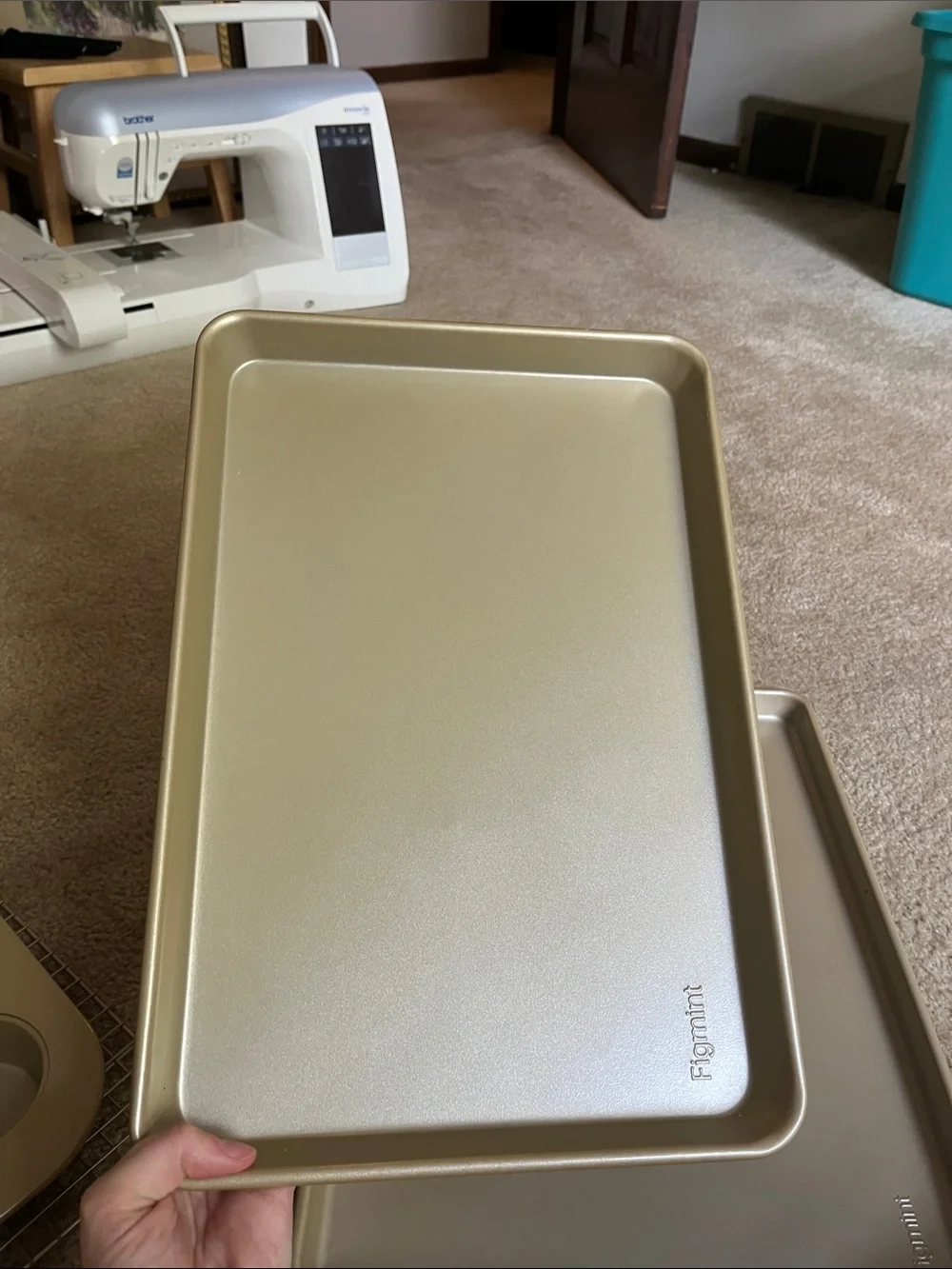 Figment Gold muffin pan cooling rack and 3 baking sheets